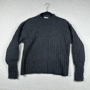 Utility Ribbed Mock Neck Sweater Womens Lambswool Blend S Minimalist Gorpcore
